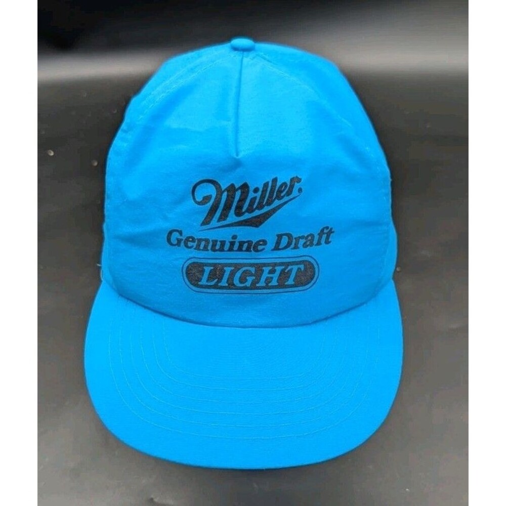 Vintage Miller Genuine Draft Light Snapback Ball Cap Blue Rare Worn Once!